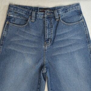 Y2K South Pole Mens Ribbed Straight Leg Blue Jeans Size‎ 34X32 Baggy Wide Leg